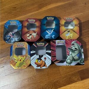 Pokemon Character Tin Collection - Blue, Orange, Red, Black